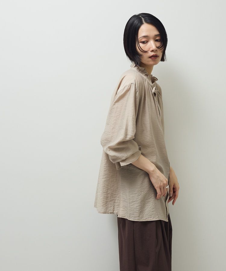 Green Parks「フリルカラーリボンブラウス」|シャツ・ブラウス|