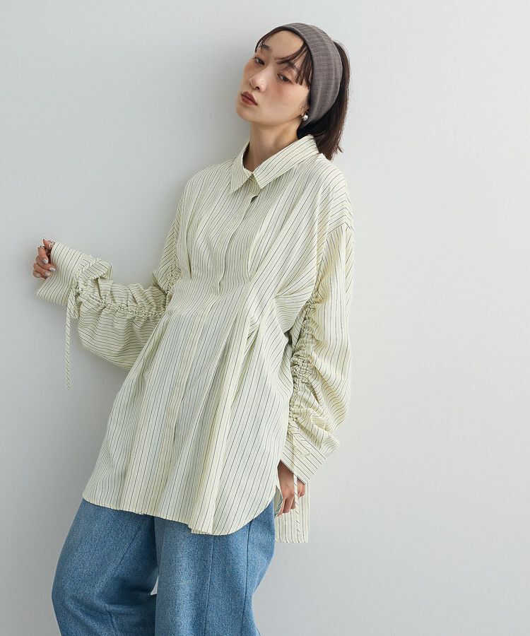 Green Parks「【WEB限定】ドロストシャーリングウエストタックシャツⅡ」|シャツ・ブラウス|Ivory