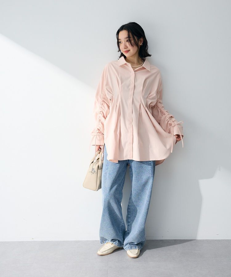 Green Parks「【WEB限定】ドロストシャーリングウエストタックシャツⅡ」|シャツ・ブラウス|