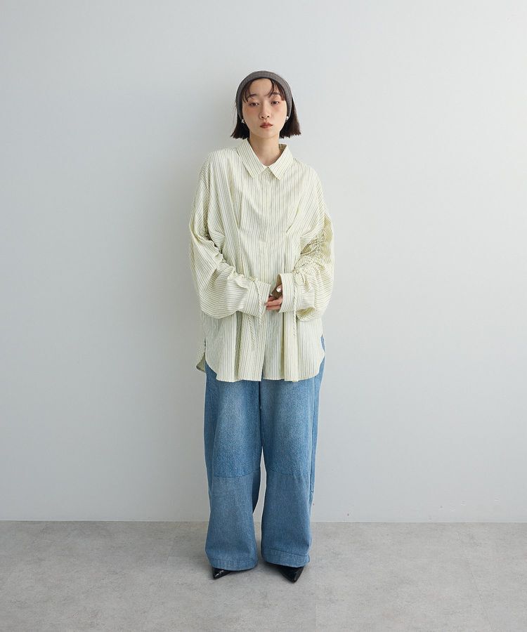 Green Parks「【WEB限定】ドロストシャーリングウエストタックシャツⅡ」|シャツ・ブラウス|