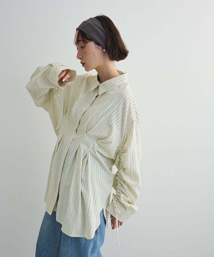 Green Parks「【WEB限定】ドロストシャーリングウエストタックシャツⅡ」|シャツ・ブラウス|