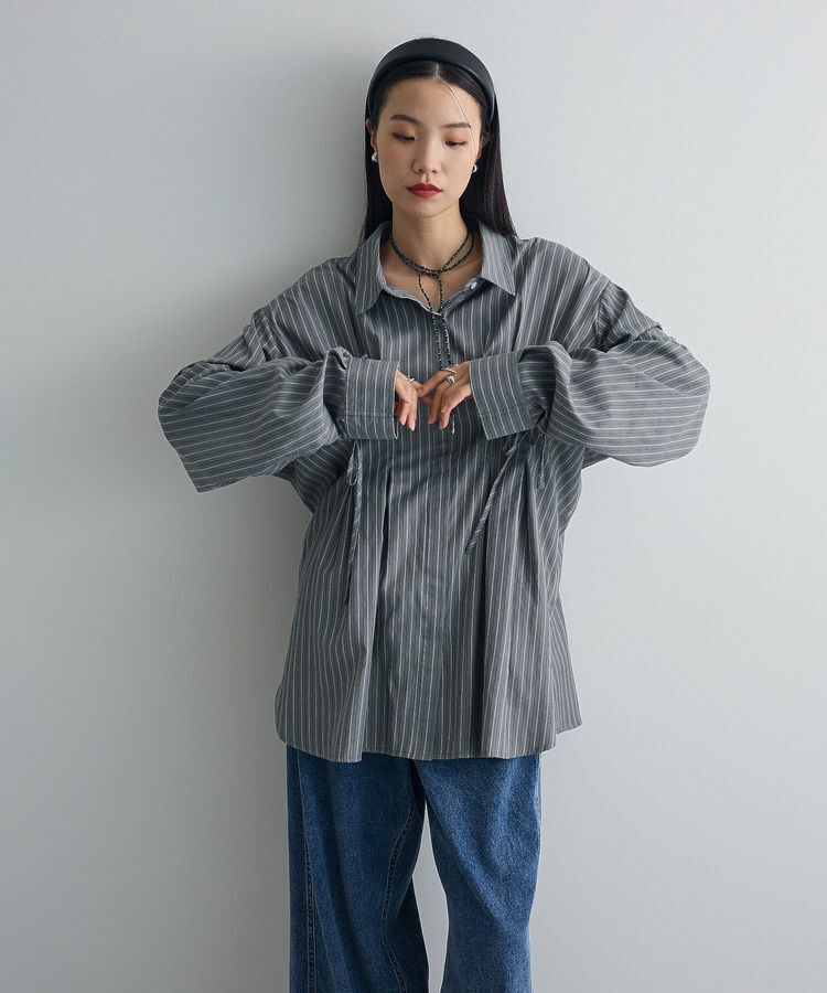 Green Parks「【WEB限定】ドロストシャーリングウエストタックシャツⅡ」|シャツ・ブラウス|