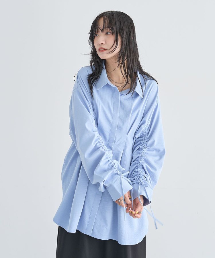 Green Parks「【WEB限定】ドロストシャーリングウエストタックシャツⅡ」|シャツ・ブラウス|