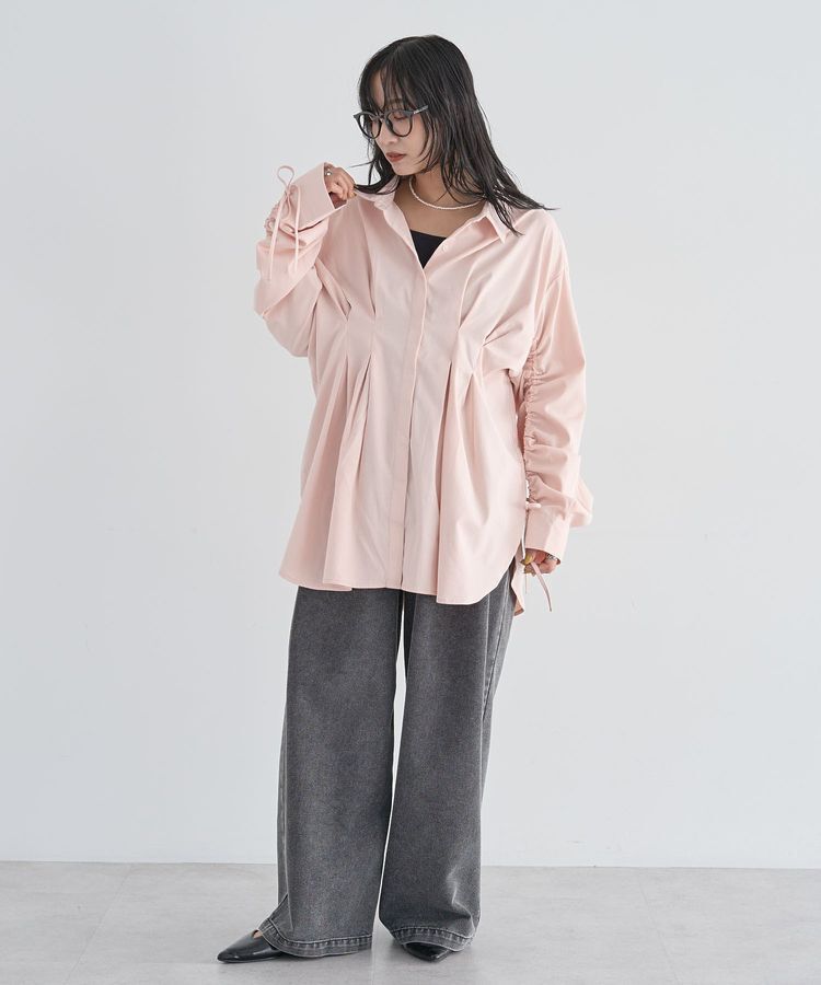 Green Parks「【WEB限定】ドロストシャーリングウエストタックシャツⅡ」|シャツ・ブラウス|