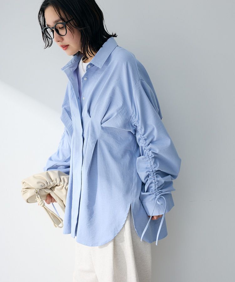 Green Parks「【WEB限定】ドロストシャーリングウエストタックシャツⅡ」|シャツ・ブラウス|