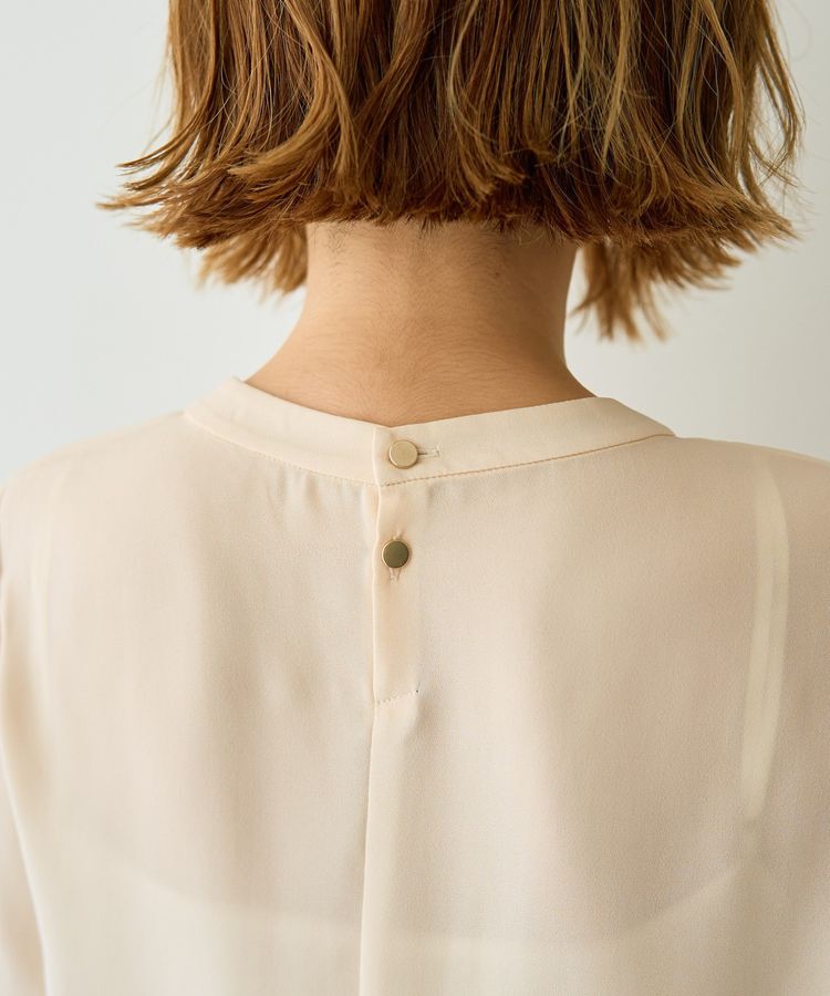 YECCA VECCA「パールブローチ付きボウタイブラウス」|シャツ・ブラウス|