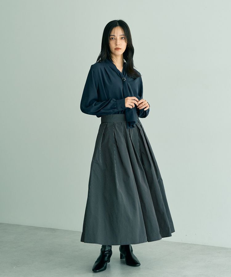 YECCA VECCA「スカーフリング付きボウタイブラウス」|シャツ・ブラウス|