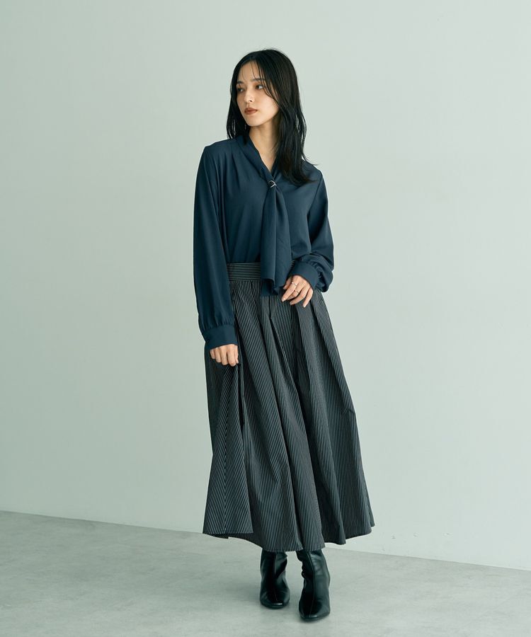 YECCA VECCA「スカーフリング付きボウタイブラウス」|シャツ・ブラウス|