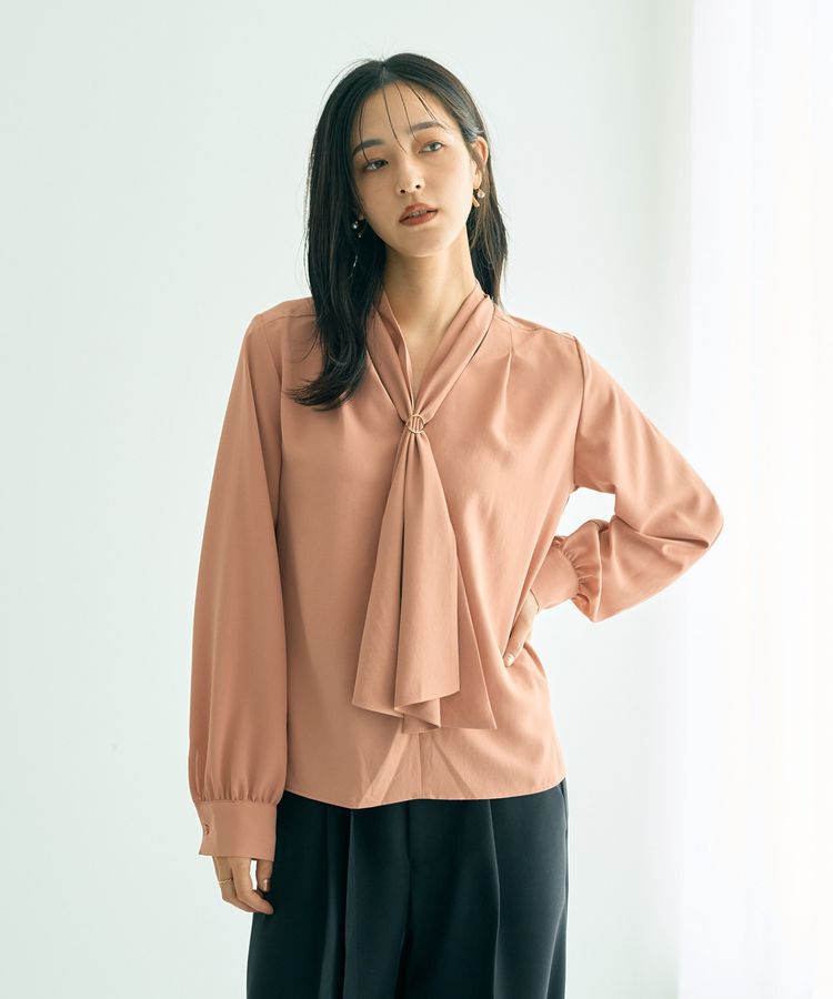 YECCA VECCA「スカーフリング付きボウタイブラウス」|シャツ・ブラウス|