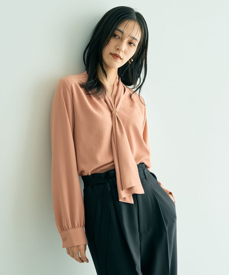 YECCA VECCA「スカーフリング付きボウタイブラウス」|シャツ・ブラウス|Pink