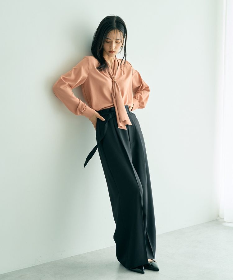 YECCA VECCA「スカーフリング付きボウタイブラウス」|シャツ・ブラウス|