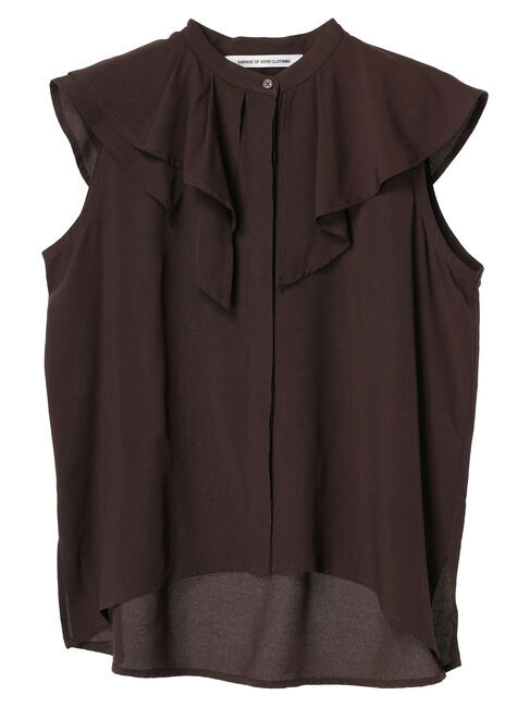 GARAGE OF GOOD CLOTHING「フレアカラーノースリーブブラウス」|シャツ・ブラウス|