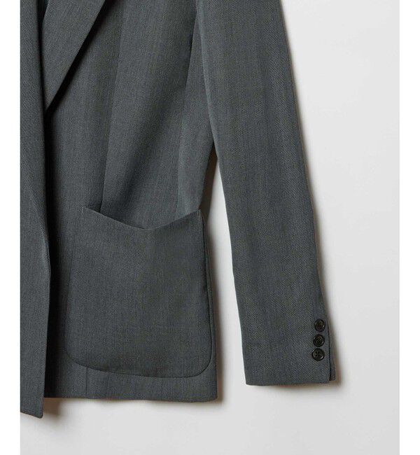 allureville「ビスコースウールボタンレスジャケット」|テーラードジャケット|