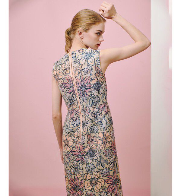 LOULOU WILLOUGHBY「【LOULOU WILLOUGHBY】MALHIAフラワージャガードノースリワンピース」|ワンピース|