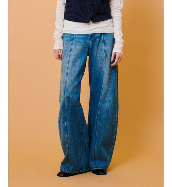 allureville「◇ラインデニムパンツ」|デニム|ブルー