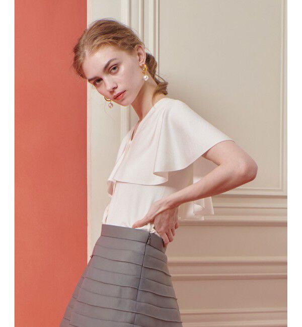 LOULOU WILLOUGHBY「【LOULOU WILLOUGHBY】メタリックヤーンケーププルオーバー」|ニット・セーター|