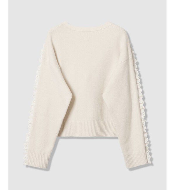 LOULOU WILLOUGHBY「【LOULOU WILLOUGHBY】ショルダーレース釦プルオーバー」|ニット・セーター|