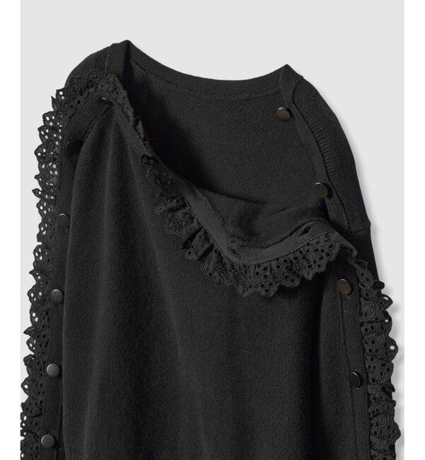 LOULOU WILLOUGHBY「【LOULOU WILLOUGHBY】ショルダーレース釦プルオーバー」|ニット・セーター|