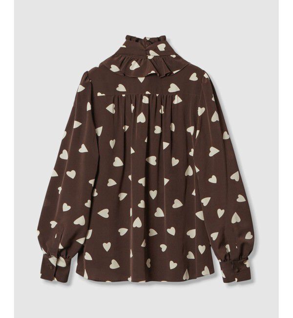 LOULOU WILLOUGHBY「WEB限定【LOULOU WILLOUGHBY】デシンハートプリントボウタイブラウス」|シャツ・ブラウス|