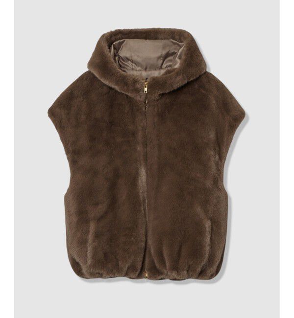 allureville「フェイクミンクファーフーディーブルゾン」|ブルゾン・スタジャン|