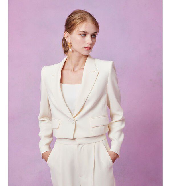 LOULOU WILLOUGHBY「【LOULOU WILLOUGHBY】ダブルクロスショートジャケット」|テーラードジャケット|