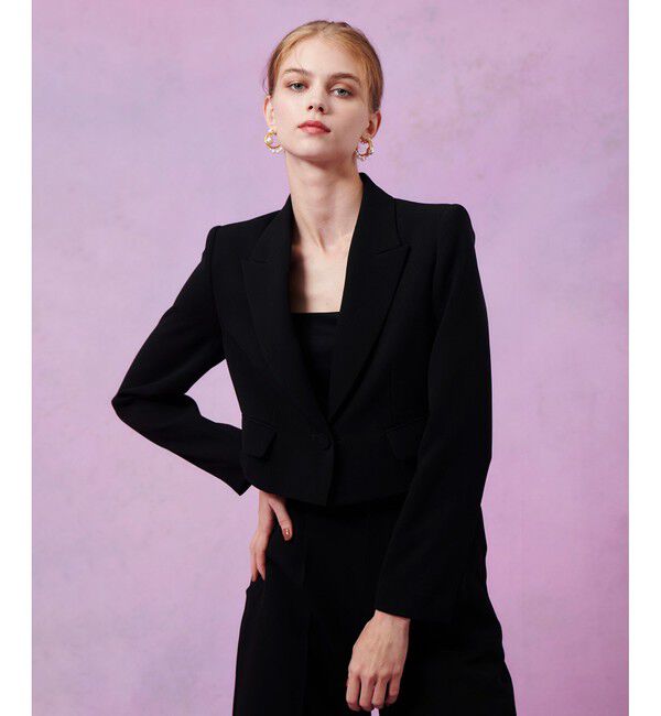 LOULOU WILLOUGHBY「【LOULOU WILLOUGHBY】ダブルクロスショートジャケット」|テーラードジャケット|