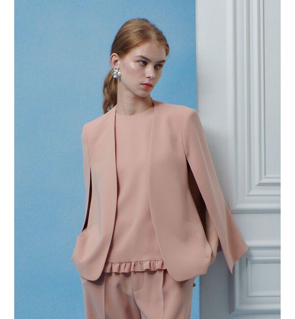 LOULOU WILLOUGHBY「◇【LOULOU WILLOUGHBY】リトルブラックケープジャケット」|ノーカラージャケット|