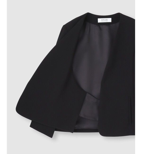 LOULOU WILLOUGHBY「◇【LOULOU WILLOUGHBY】リトルブラックケープジャケット」|ノーカラージャケット|