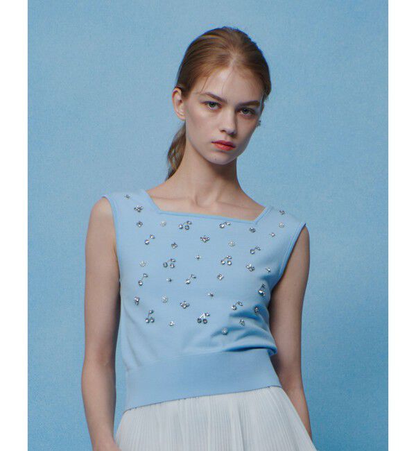 LOULOU WILLOUGHBY「【LOULOU WILLOUGHBY】CHERRYビジュータンク」|ニット・セーター|