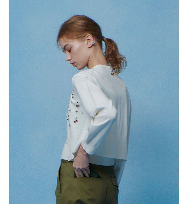 LOULOU WILLOUGHBY「【LOULOU WILLOUGHBY】CHERRYビジューカーディガン」|カーディガン|