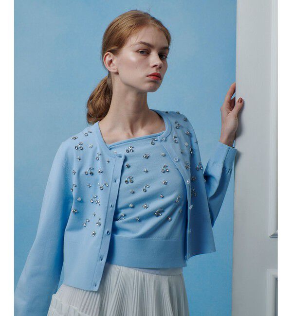 LOULOU WILLOUGHBY「【LOULOU WILLOUGHBY】CHERRYビジューカーディガン」|カーディガン|