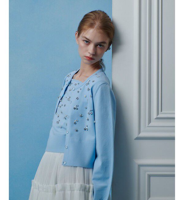 LOULOU WILLOUGHBY「【LOULOU WILLOUGHBY】CHERRYビジューカーディガン」|カーディガン|