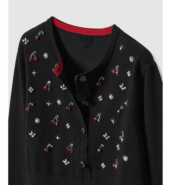 LOULOU WILLOUGHBY「【LOULOU WILLOUGHBY】CHERRYビジューカーディガン」|カーディガン|