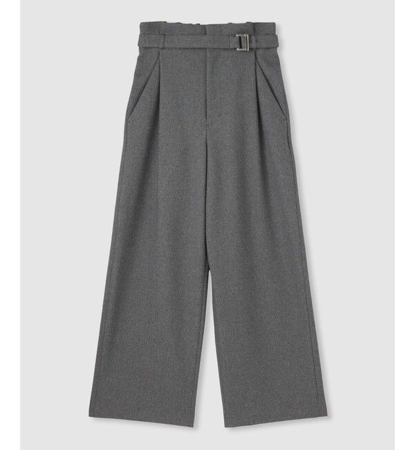 allureville「ウールライクフランネルヨークレスパンツ」|チノ|グレー