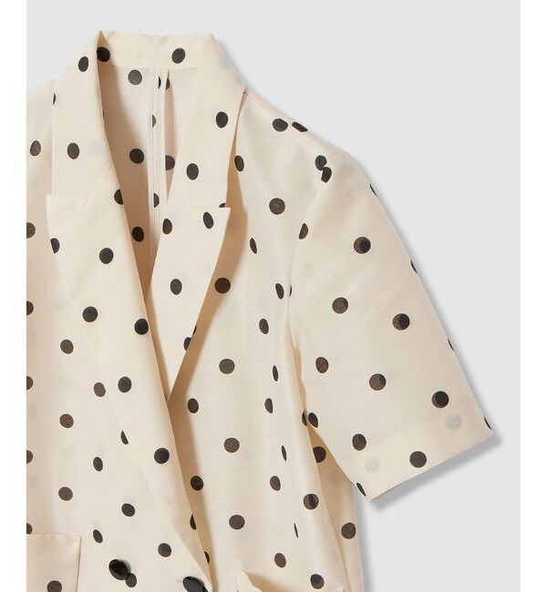 LOULOU WILLOUGHBY「【LOULOU WILLOUGHBY】オーガンドットハーフスリーブジャケット」|テーラードジャケット|