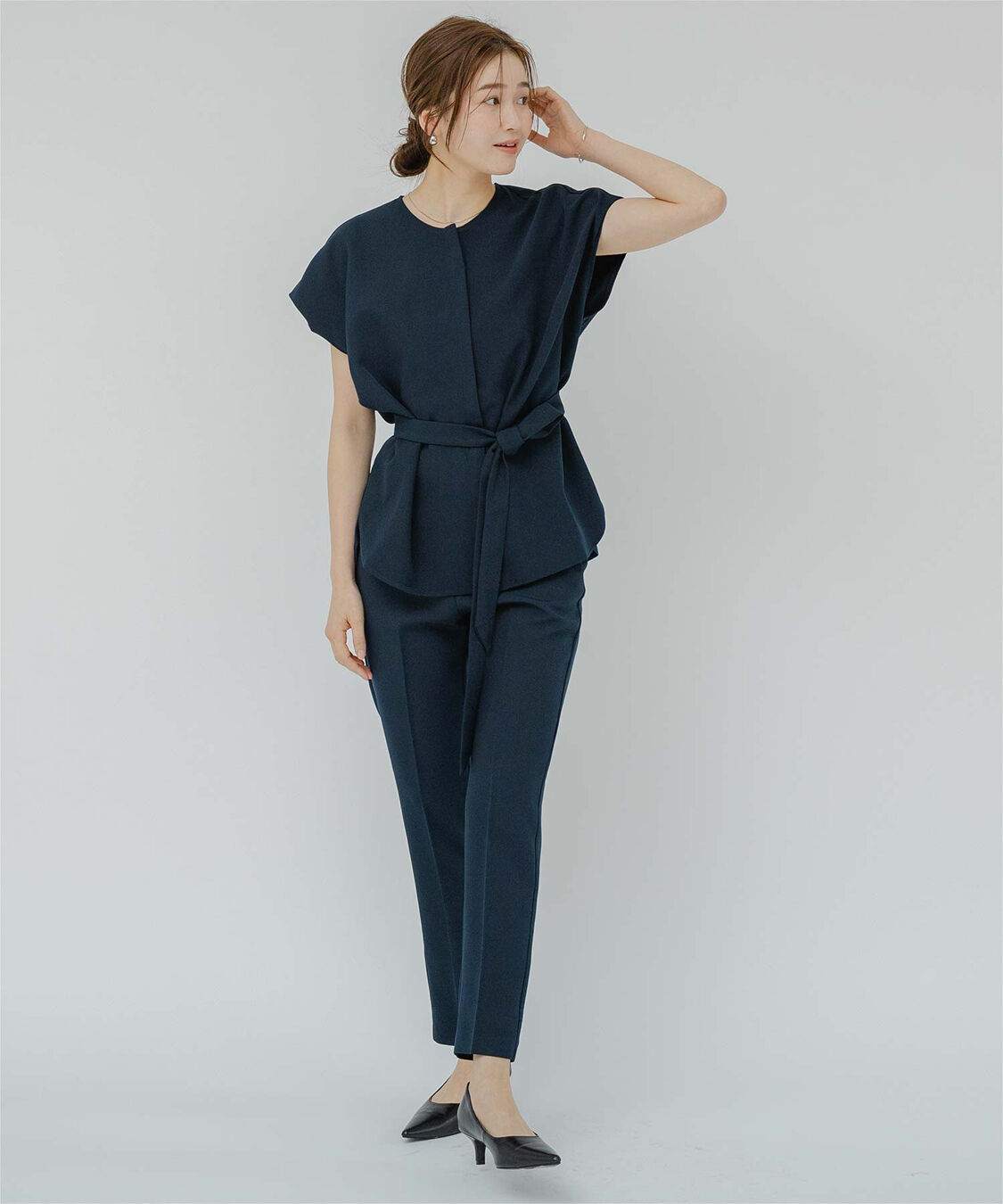 ur's「フレンチスリーブショルダータックノーカラーブラウス」|シャツ・ブラウス|