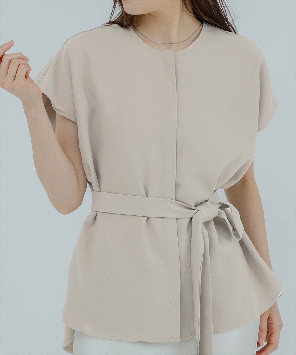 ur's「フレンチスリーブショルダータックノーカラーブラウス」|シャツ・ブラウス|