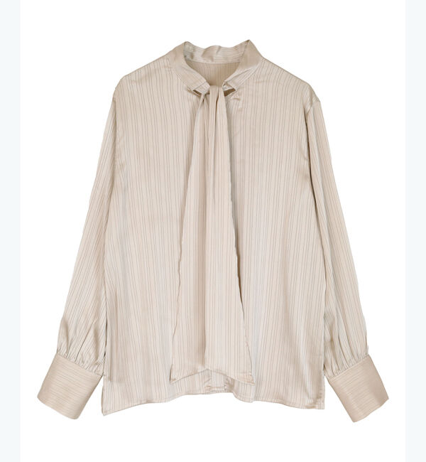 ur's「サテンストライプハイネックボウタイブラウス」|シャツ・ブラウス|