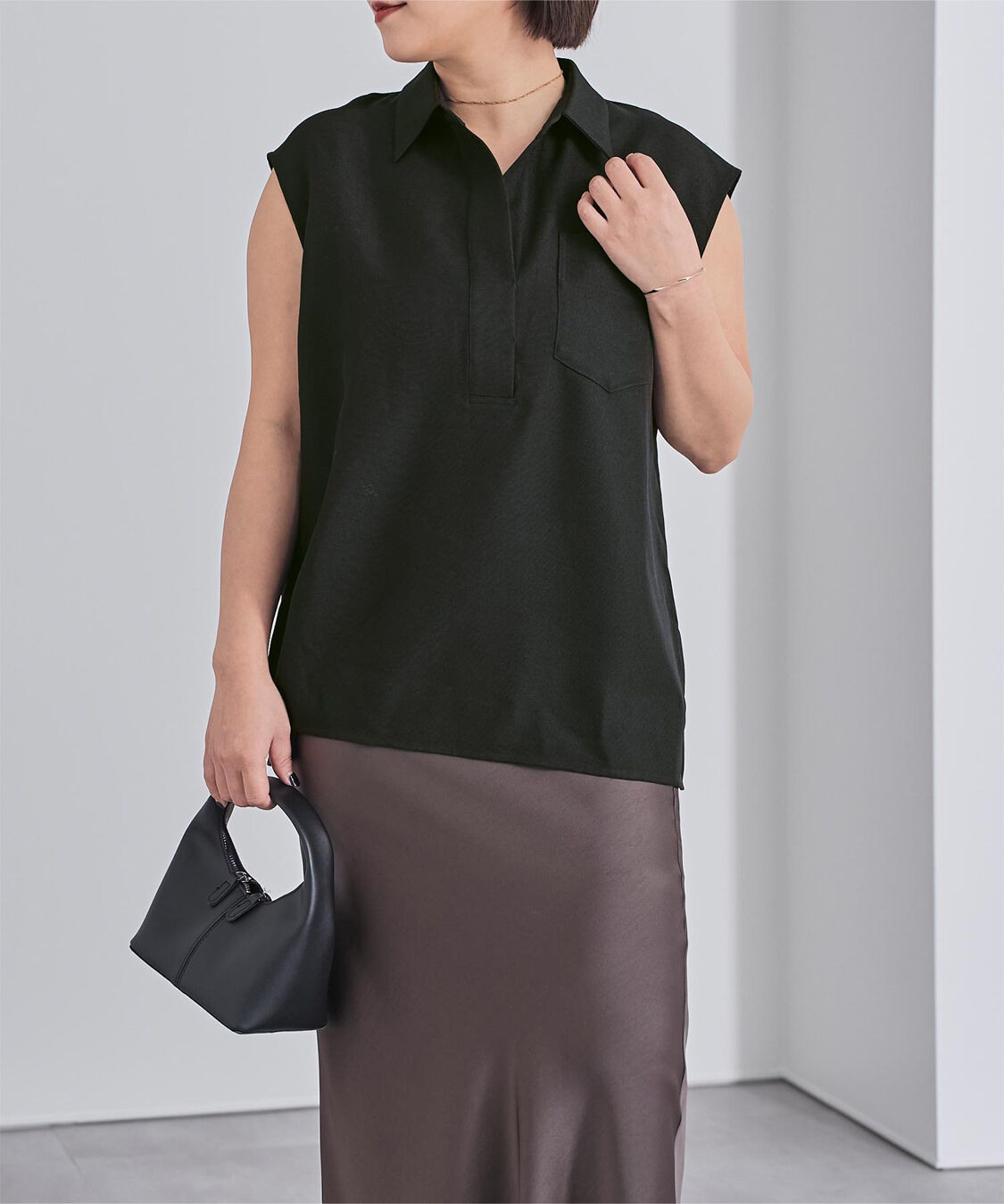 ur's「リネンライクフレンチスリーブスキッパーブラウス」|シャツ・ブラウス|