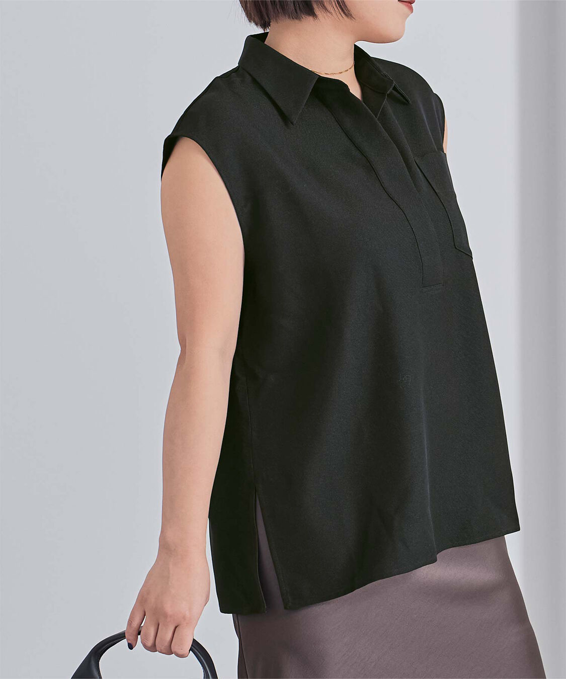 ur's「リネンライクフレンチスリーブスキッパーブラウス」|シャツ・ブラウス|