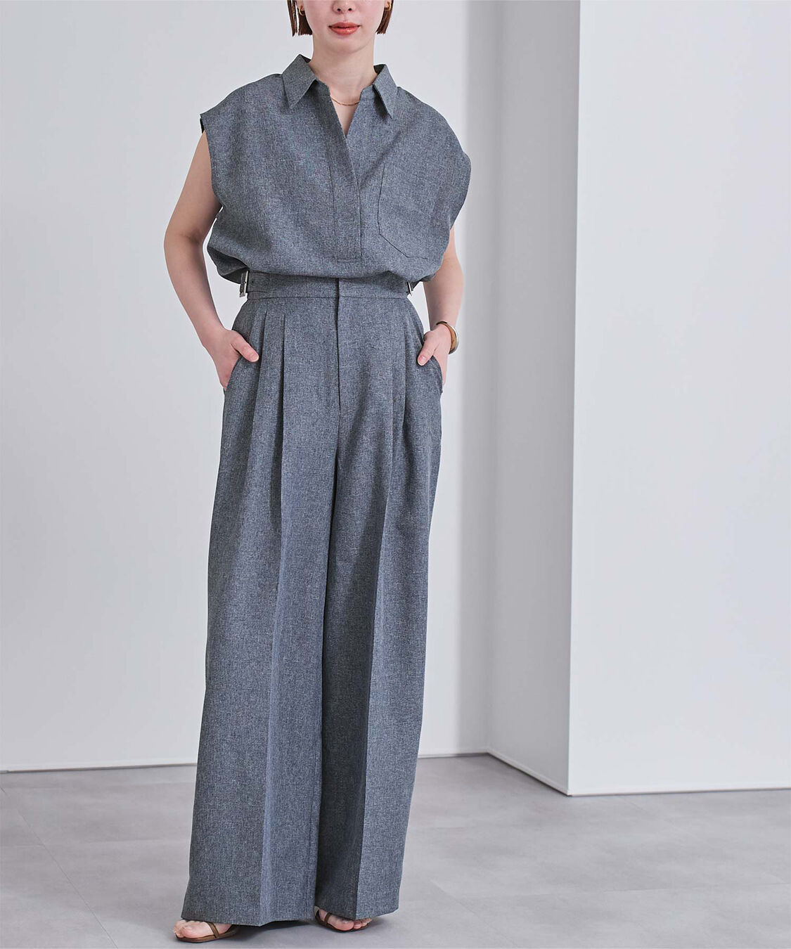 ur's「リネンライクフレンチスリーブスキッパーブラウス」|シャツ・ブラウス|