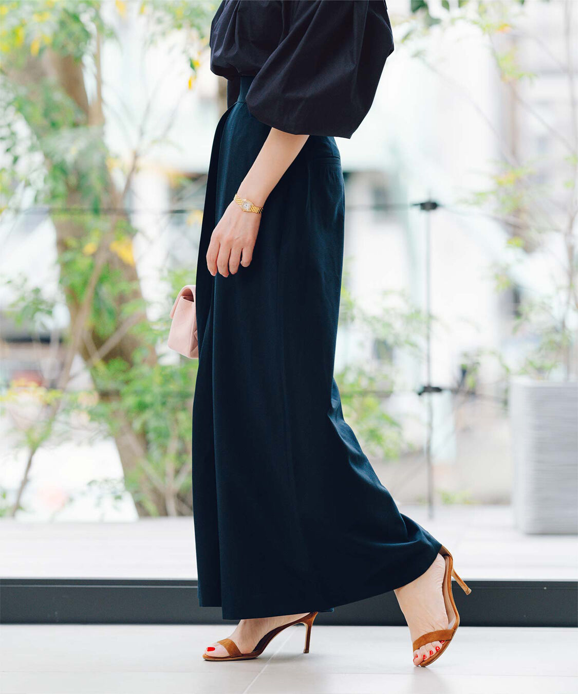 ur's「【星玲奈さんコラボアイテム】フロントタックハイウエストワイドパンツ」|スラックス|