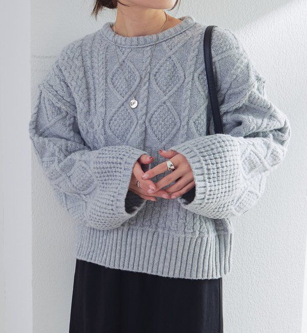  「ミックスケーブルニットプルオーバー」|ニット・セーター|
