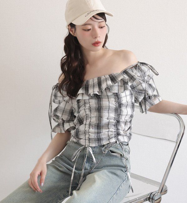  「ドロストフリルブラウス」|シャツ・ブラウス|ホワイト系その他