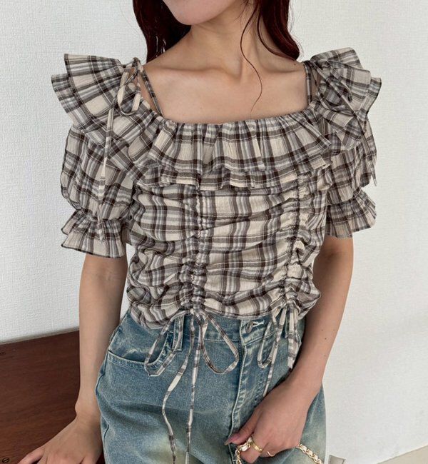  「ドロストフリルブラウス」|シャツ・ブラウス|