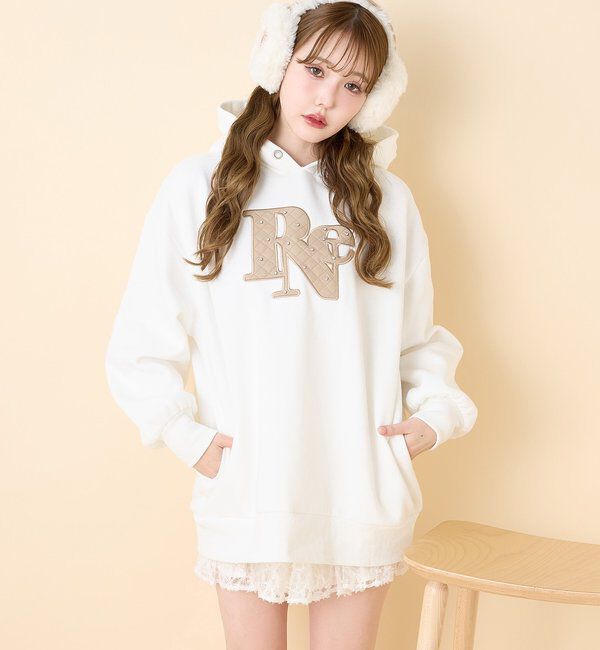  「キルティングロゴゆるパーカー」|プルオーバー|