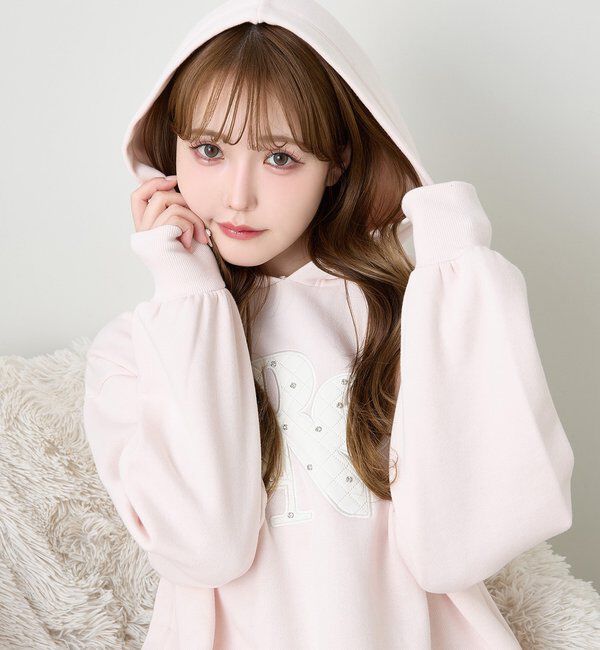  「キルティングロゴゆるパーカー」|プルオーバー|