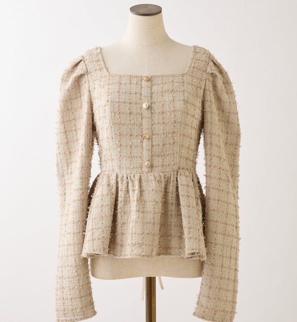  「バックレースアップペプラムブラウス」|シャツ・ブラウス|