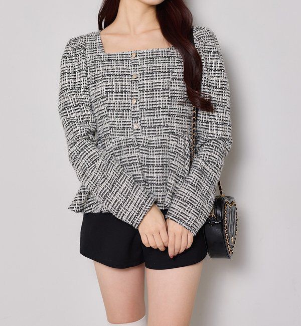  「バックレースアップペプラムブラウス」|シャツ・ブラウス|