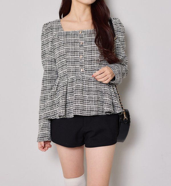  「バックレースアップペプラムブラウス」|シャツ・ブラウス|